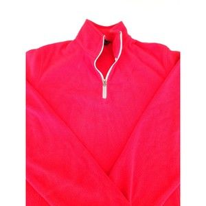 Women's Eddie Bauer Lightweight Fleece 1/4 Zip Red Long Sleeve Pullover--Size XS